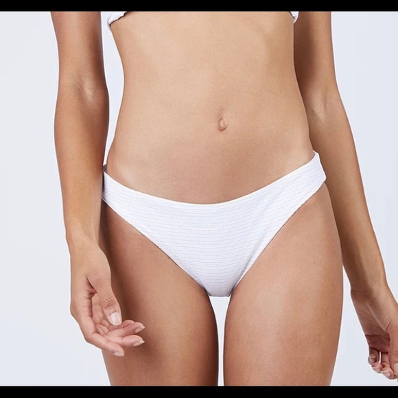 FINAL PRICE NWT Pilyq Monroe White Gold Bikini Bottoms Medium - Picture 2 of 7